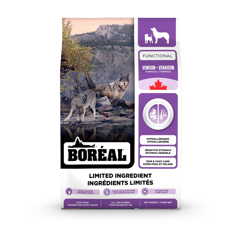 BORÉAL FUNCTIONAL - Ingrédients limités venaison pour chien. Bêtes Gourmandes, boutique spécialisée alimentation, éducation et sports pour chiens à Québec.