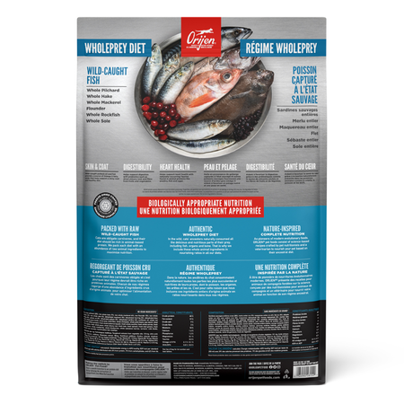 Orijen - Six poissons pour Chat. Bêtes Gourmandes, spécialiste en nourriture et produits pour chien et chat en ligne et en magasin à Québec.