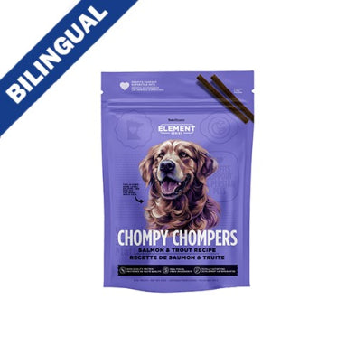 NUTRISOURCE - Chompy chompers saumon & truite 6oz. Bêtes Gourmandes, boutique spécialisée alimentation, éducation et sports pour chiens à Québec.