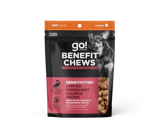 GO ! Sensitivities -  Gâteries tendre au saumon 170g. Bêtes Gourmandes, boutique spécialisée alimentation, éducation et sports pour chiens à Québec.