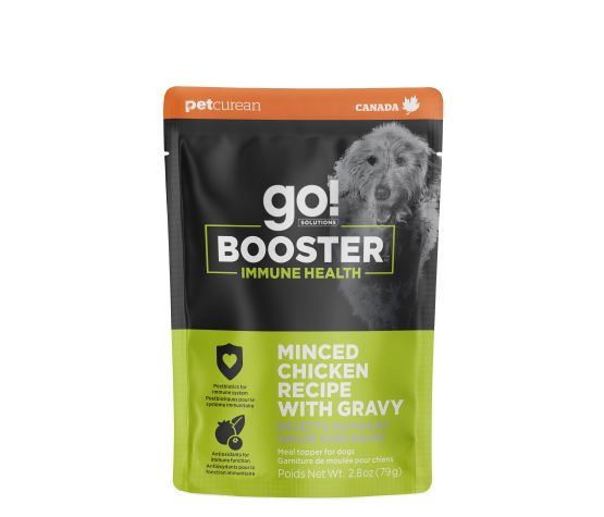 GO! BOOSTER - Système immunitaire poulet haché avec sauce. Bêtes Gourmandes spécialiste en nutrition et produits pour chien et chat à Québec.